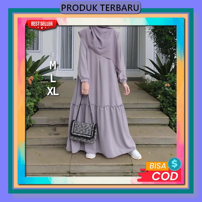 Gamis Dress Wanita Korea Kekinian Import Casual Dress Fashion Muslim Hijab Jovinna Gamis Maxi Dress 