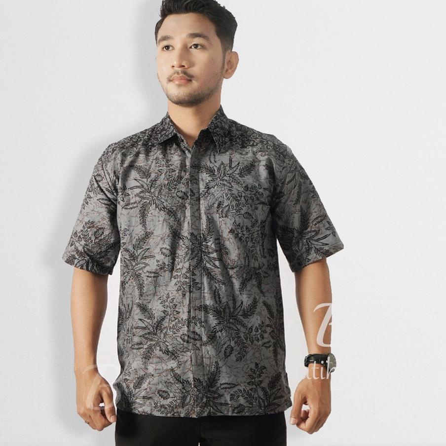 Terlaris BATIK TRUSMI Hem Kemeja Kerja Pria Lengan Pendek