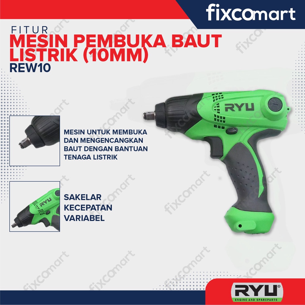 Mesin Pembuka Baut impact wrench listrik REW10 RYU REW 10