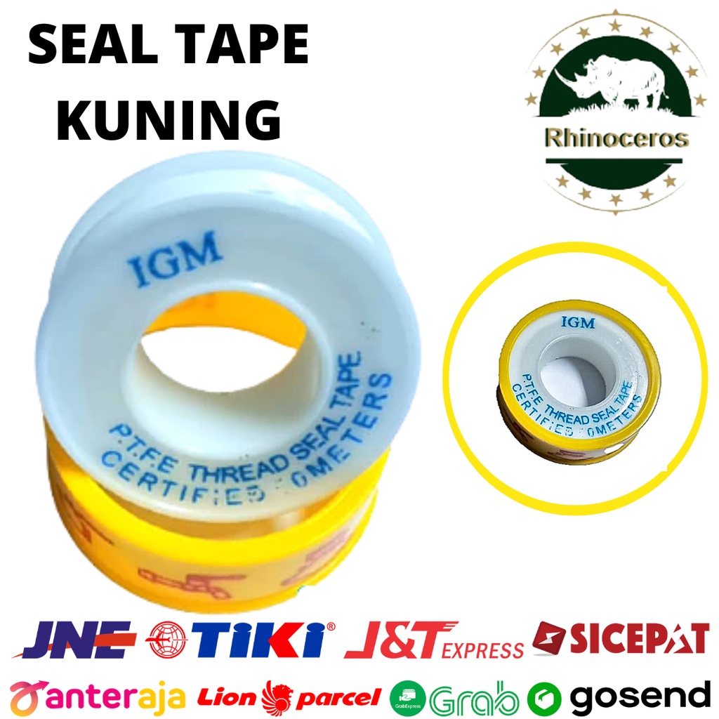 Seal Tape Kuning / Isolasi Kran Air / Selotip Pipa Ukuran 12MM X 10MM