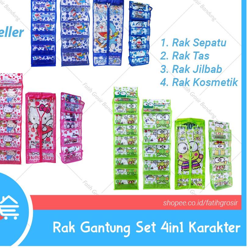 ✹ Rak Set Gantung 4 In 1 Rak Tas Sepatu Gantung 4in1 Murah Full Resleting ♜
