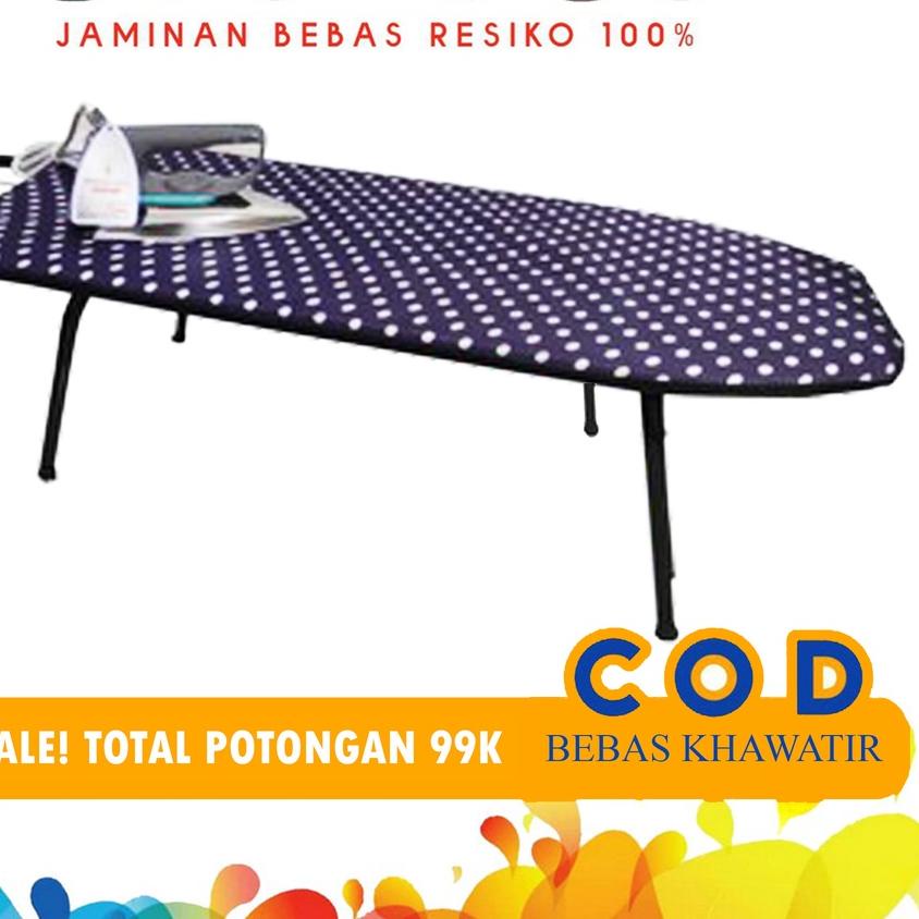 ♙ Meja Setrika Lipat Duduk Meja Gosokan Setrika Kaki Besi Polkadot Nyaman untuk Lesehan ➽