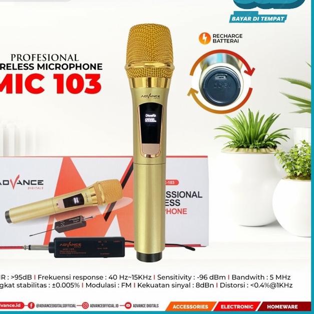 ➧ Mic wireless single advance  / 103 Mic Profesional Wireless Microphone ADVANCE 103 Premium Origina