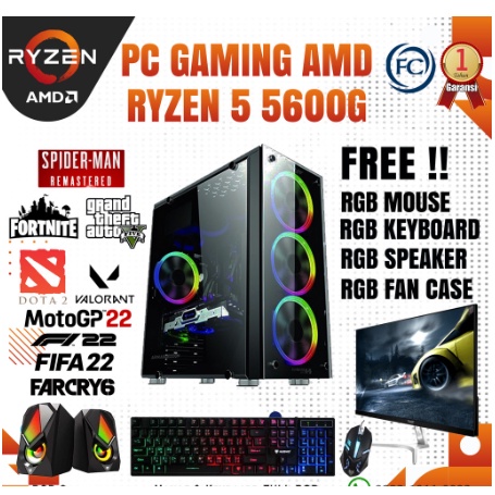 PC GAMING & DESIGN RYZEN 5 5600G 16GB RAM FULLSET SIAP PAKAI