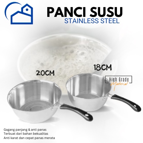 Panci Susu Milk Pot 18cm / 20cm panci susu Stainless Steel Milk Pan