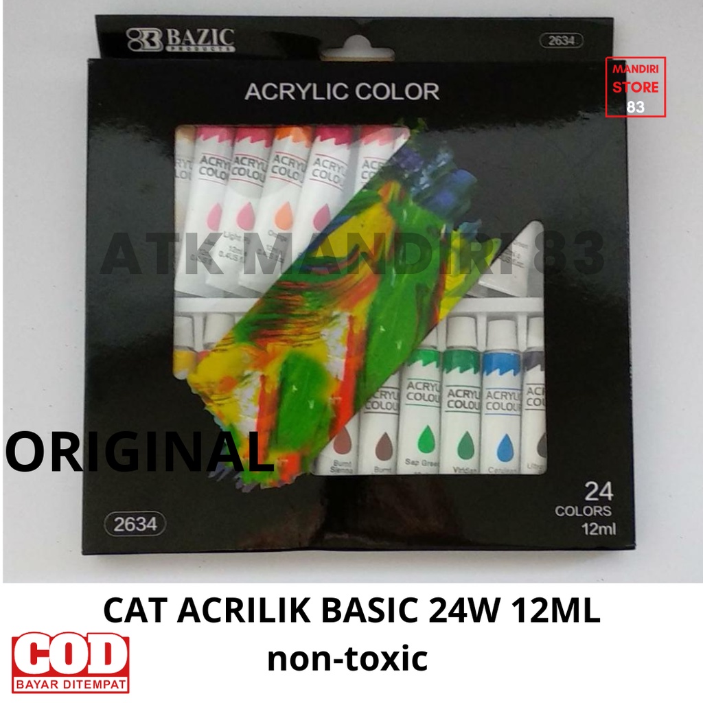 

Cat Akrilik Basic 24warna kemasan 12ml