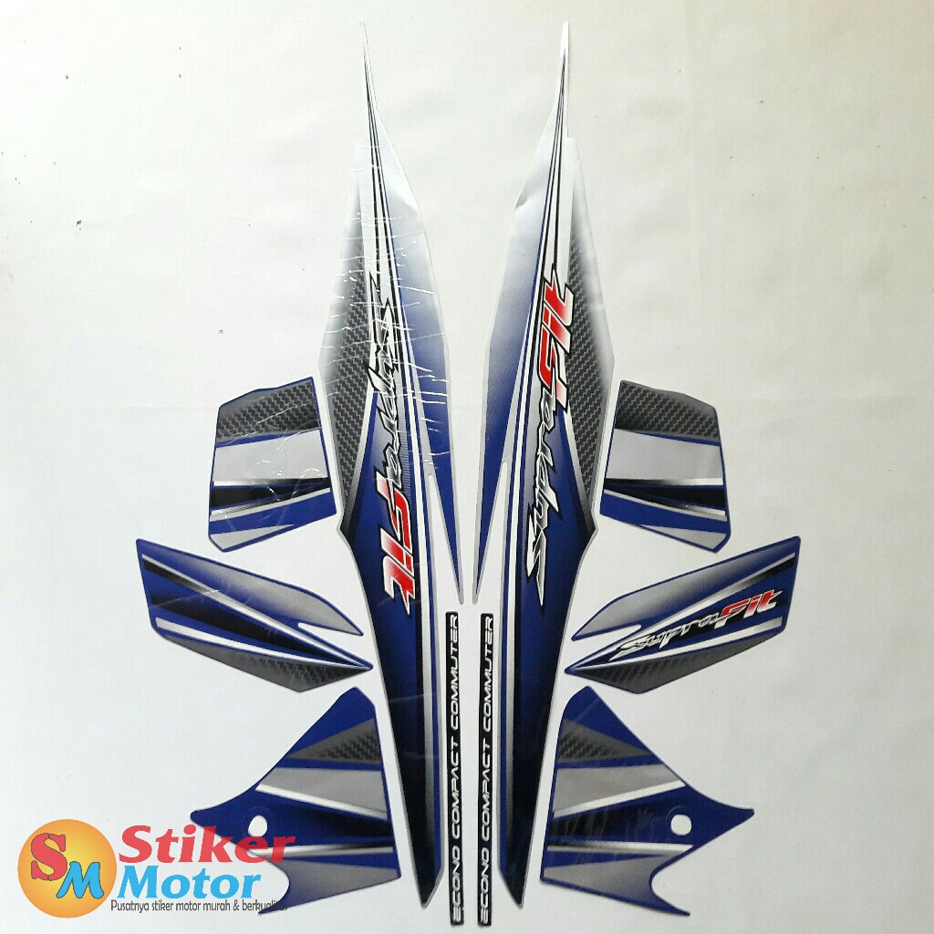 STRIPING STICKER LIS LES POLET BODY MOTOR SUPRA FIT NEW 2006 SILVER-BIRU