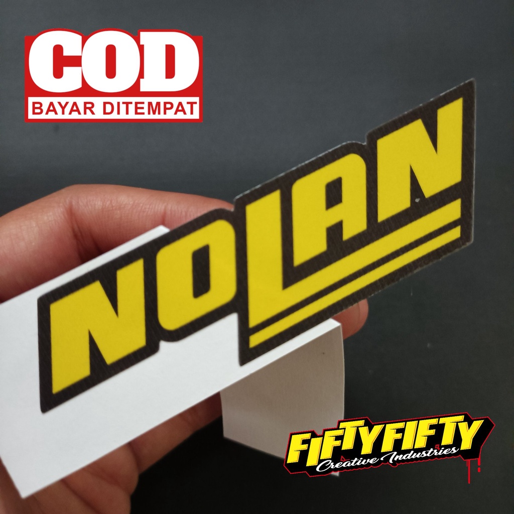 Stiker Print Cut NOLAN Stiker Printing Laminasi Glossy Stiker Motor Mobil Helm Sudah Membentuk Pola Desain