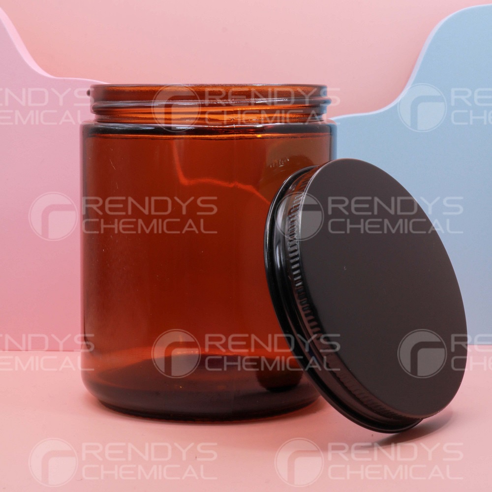 Jar Kaca Amber 100ML 200ML Bulat Tutup Aluminium Hitam / Toples Kaca / Glass Jar 100 ML 200 ML / Candle Jar / Stoples Serbaguna