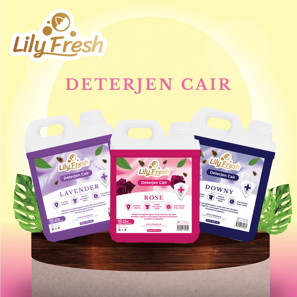 Deterjen Cair Pembersih Pakaian Penghilang Noda Laundry Detergent Liquid Lily Fresh 1 Liter