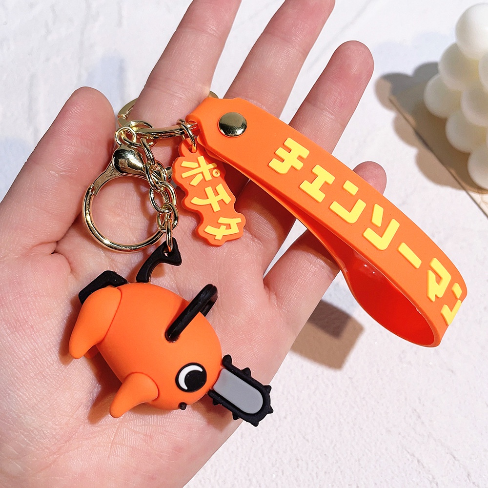 Chainsaw Man Gantungan Kunci Untuk Wanita Lucu Kartun Silikon Anime Keyrings Denji Pochita Boneka Liontin Keyholder Untuk Perhiasan Ransel