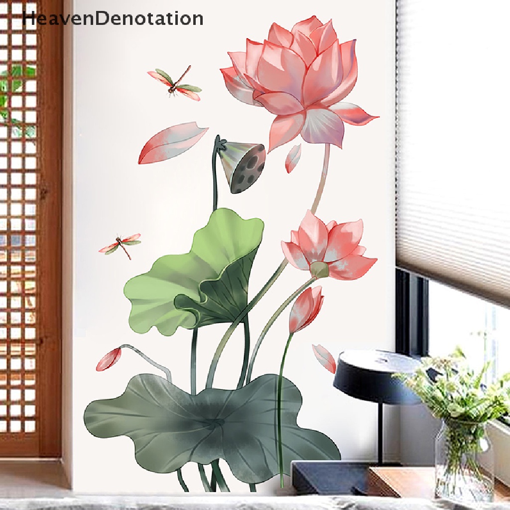 [HeavenDenotation] Lotus Dragonfly wall ers Dinding Ruang Tamu background Dekorasi Kamar Tidur HDV