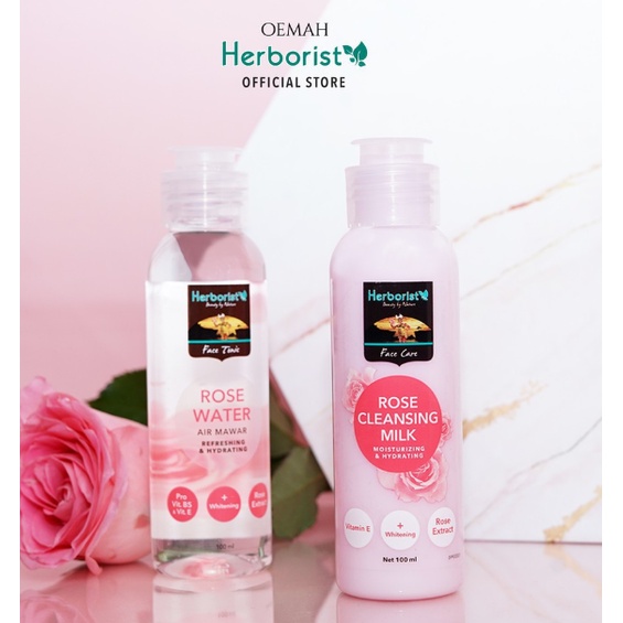 HERBORIST Rose Water | Cleansing Milk 100ml | Facial Wash Gel | Sleeping Mask 80gr