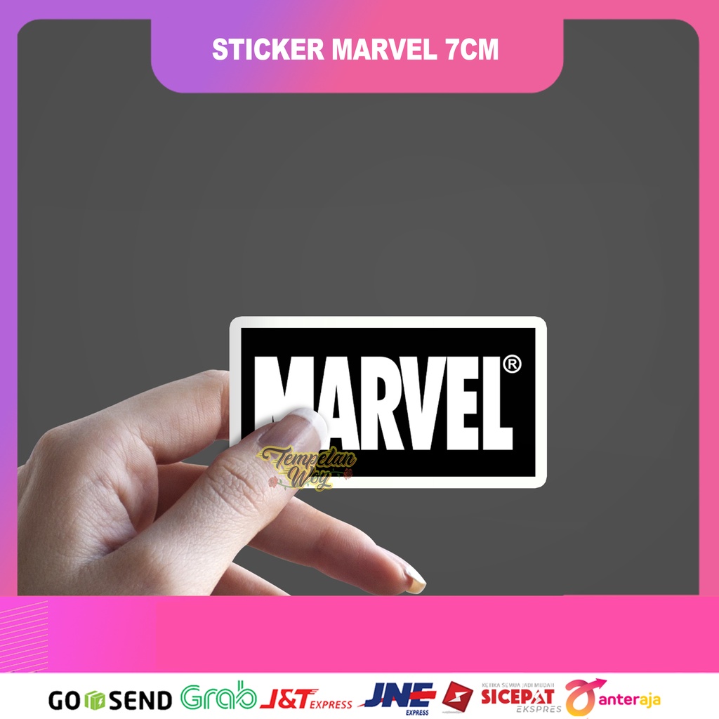 

Sticker logo marvel, stiker tempel satuan marvel black berbahan vinyl anti air