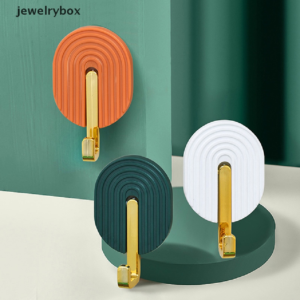 [jewelrybox] 2pcs Dinding Plastik Perekat Diri Kait al Kamar Mandi Rak Handuk Gantungan Butik