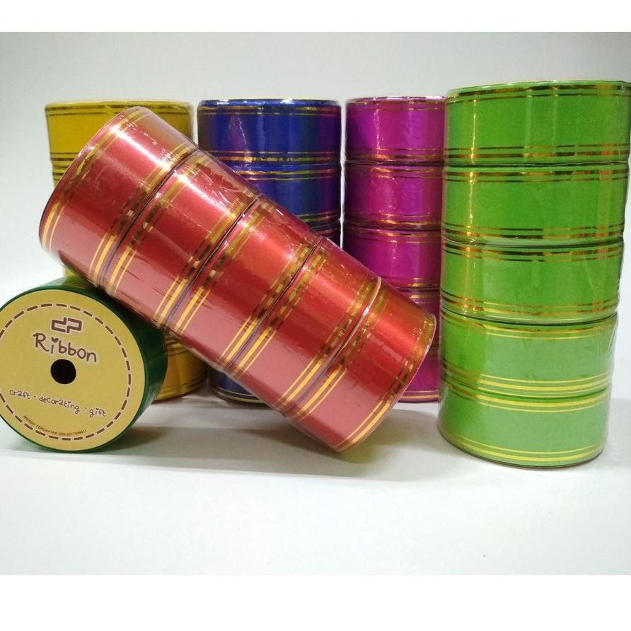 

STOCK TERBATAS F22 PITA KADO Besar LIS EMAS 4cm Pita Jepang List Mas 1.5" Gold Strip RIBBON 38mm で