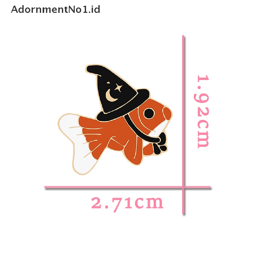 [AdornmentNo1] Bros Ikan Penyihir Kreatif Hewan Lucu Enamel Pin Ikan Beruntung Dengan Topi Ajaib Lencana Tas Perhiasan Hadiah [ID]