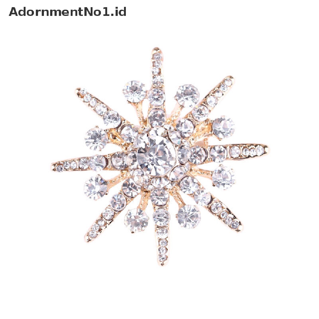 [AdornmentNo1] Vintage Berlian Imitasi Snowflake Bros Octagon Star Studded Brooch Retro Lencana Jas Pakaian Bros Fashion Aksesori Pria Wanita Jas Kerah Pin [ID]