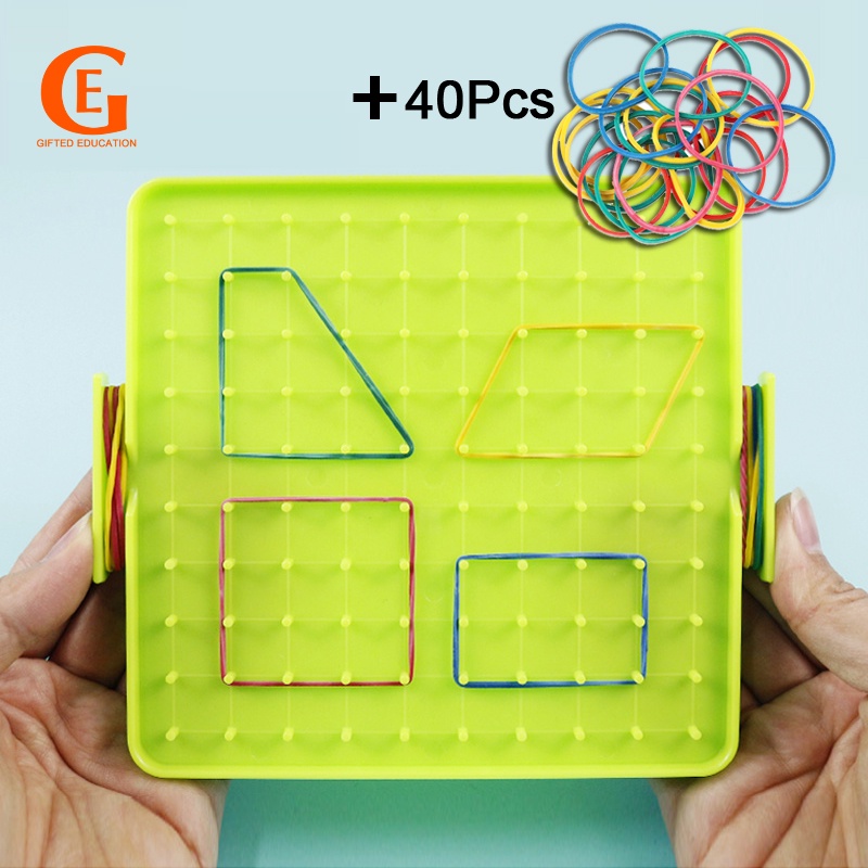 Lempeng Paku Plastik Anak Math Geoboard Anak Bentuk Geometri Papan Alat Mainan Belajar Dini