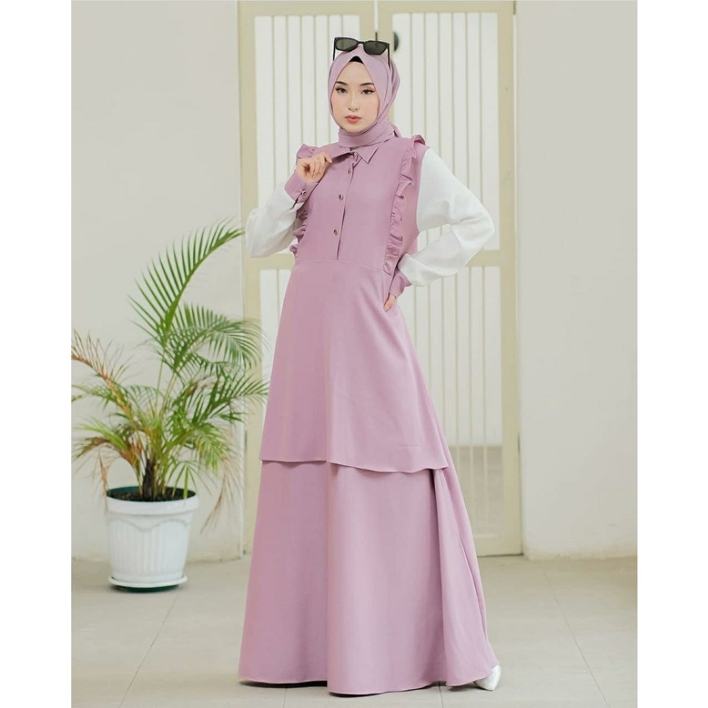 ilook | Hilma Dress | New Collection | Baju | Maxi | Casual Wanita | Dress Kondangan | Baju Muslim Simple | Gamis Muslim Remaja Terkini | Busui Frendly | OOTD Korean Style