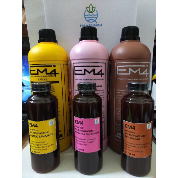 EM4 EM 4 PERTANIAN (KUNING) / PERIKANAN (PINK) / PETERNAKAN (COKLAT) / LIMBAH & TOILET (BIRU) KEMASA