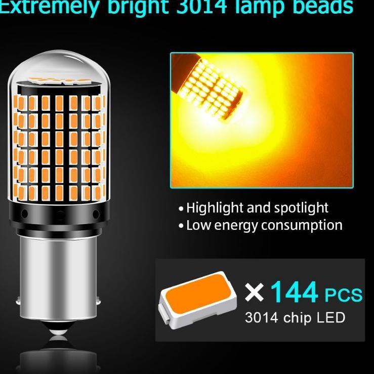 Gratis Garansi LAMPU LED SEN MOBIL S25 PUTAR 144 MATA LUMINOS NL1 KEDIP NORMAL CANBUS
