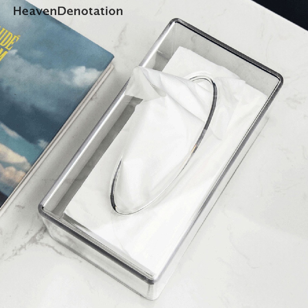 [HeavenDenotation] Kotak Tisu Akrilik Bening Baru Holder Dispenser Napkin Holder Kotak Penyimpanan Tissue HDV