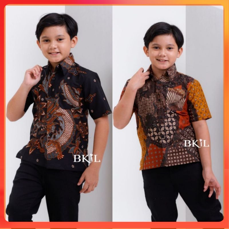 [PROMO] KEMEJA HEM ANAK BATIK Lengan Pendek untuk umur 2tahun sampai 13tahun ukuran M L XL XXL 09