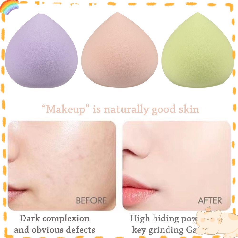 Solighter Makeup Sponge Blender Peach Baru Bentuk Make Up Telur Tidak Makan Bedak Foundation Blending Sponge