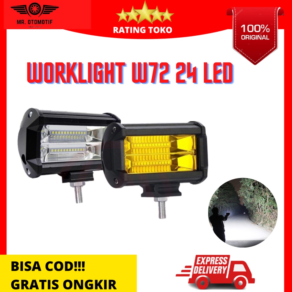 [ BEST SELLER ] LAMPU TEMBAK SOROT LED BAR CREE CWL 72W 24 MATA 2 SUSUN LED MOBIL MOTOR - Lampu Temb