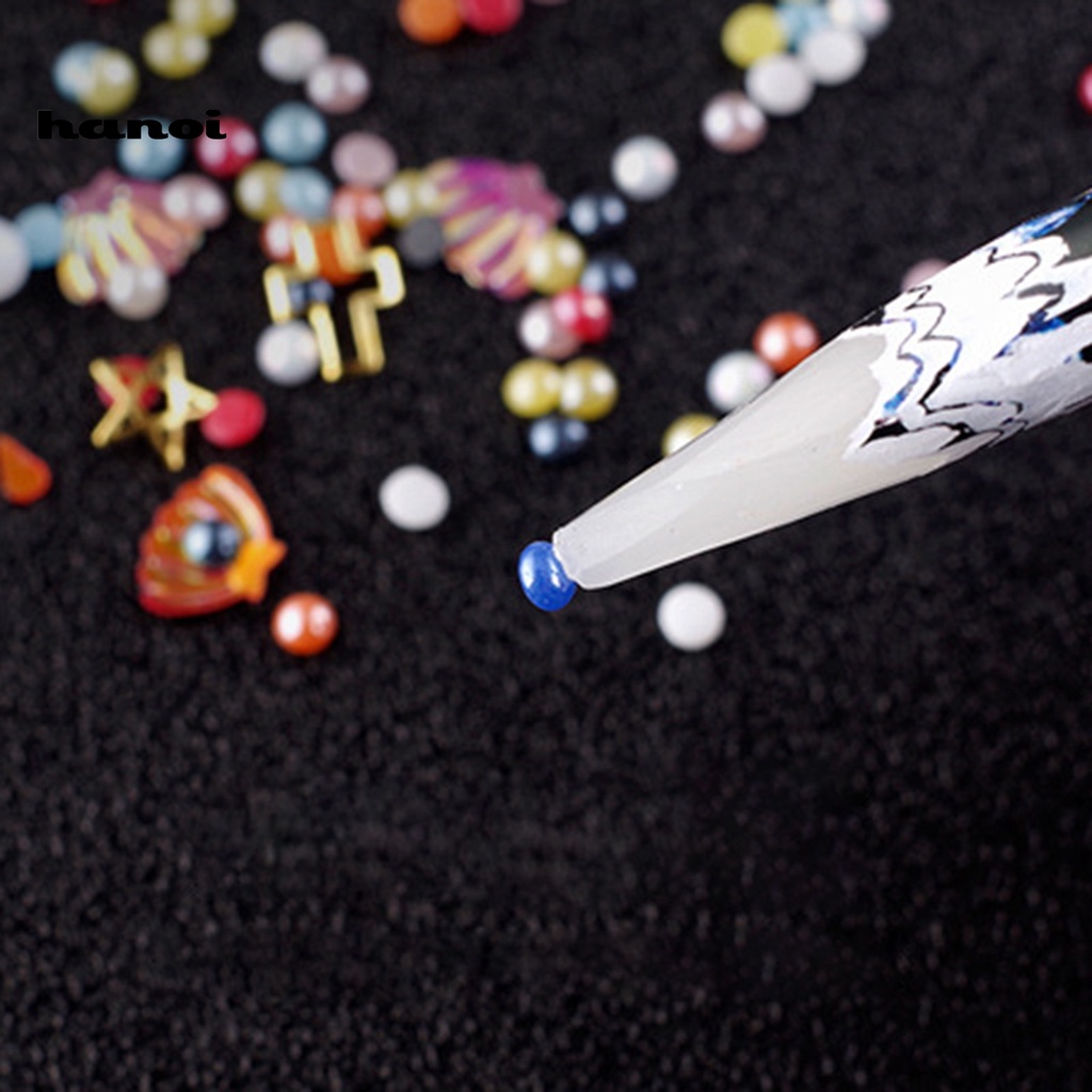 Hn * Nail Dotting Pensil Daya Tahan Tinggi Grip Nyaman Digunakan Kembali Kuat Adhesi Aplikasi Lebar Hemat Tenaga Kerja Kayu Kuku Lilin Dotting Pen Berlian Imitasi Pick Up Alat Perlengkapan Kuku