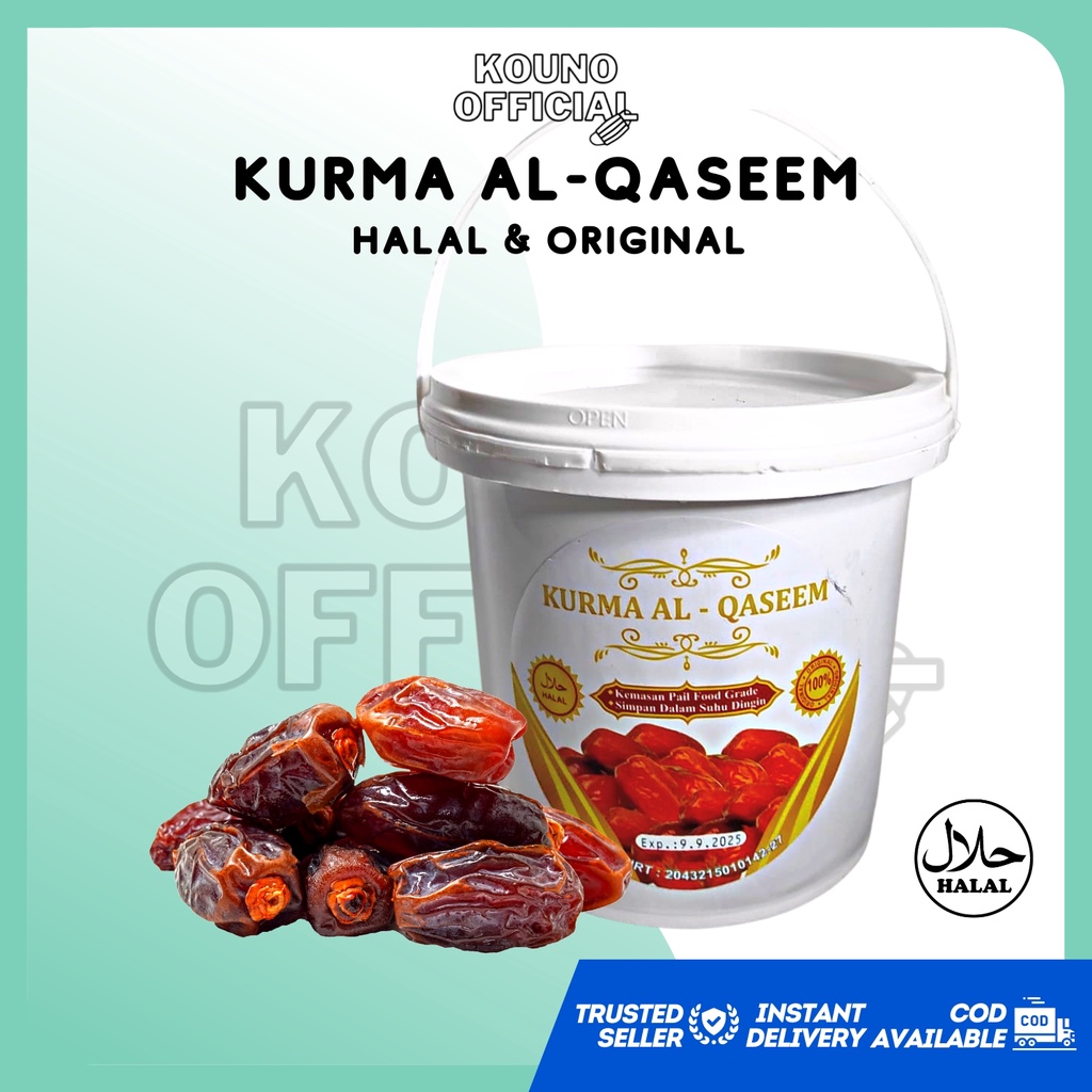 

KURMA AL-QASEEM ORIGINAL HALAL PREMIUM KEMASAN EMBER 700 GRAM