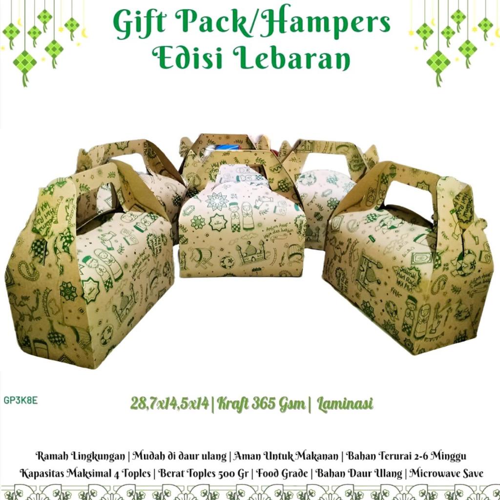 Gift Pack Handle Box Hampers Laminasi (GP3K8-28.7x14.5x14 Cm)