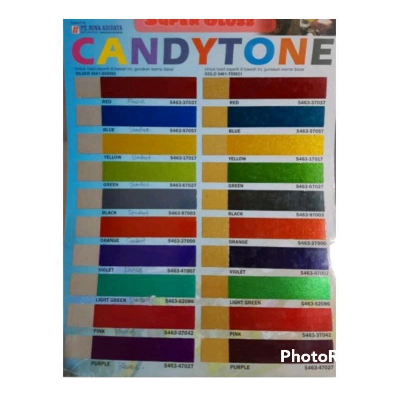 CAT PENTA SUPER GLOSS CANDYTONE VIOLET -CANDY UNGU TUA-200 GRAM- CAT DUCO OTOMOTIF TRANSPARAN