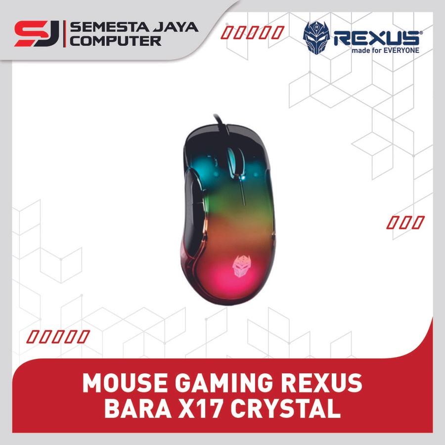 MOUSE GAMING REXUS BARA X17 RGB MACRO CRYSTAL