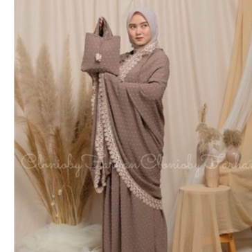 COD Mukena Dewasa 2 in 1 Rayon Viscose Crinkle Airflow URAGIRI Original | Mukena Katun Motif Dots Kr