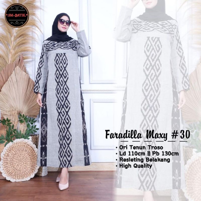 Batik Tenun Troso Baju Wanita Panjang Gamis Tunik Terusan Modern