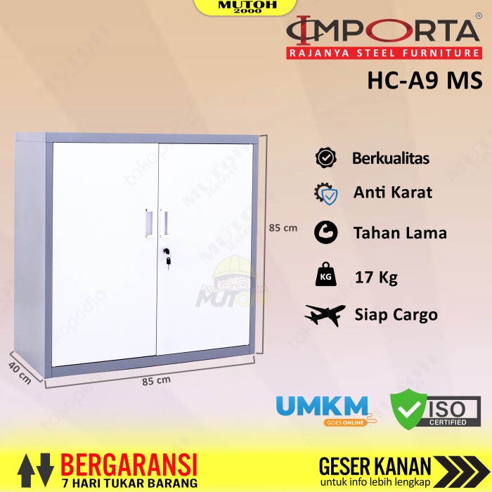 

Terlaris Importa Hc-A9 Bt Ms Lemari Arsip Besi Pintu Swing Plat Pendek