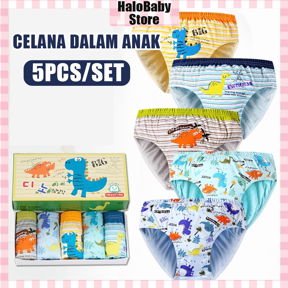 Halobaby 5pcs/set Celana Dalam Anak laki laki 0-14 Tahun/Boxer Anak laki laki/Celana Dalam boxer Anak