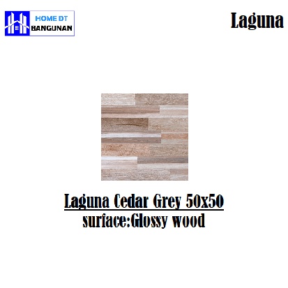 Laguna Cedar Grey 50x50 Kw1 Keramik Lantai Kilap Motif Kayu