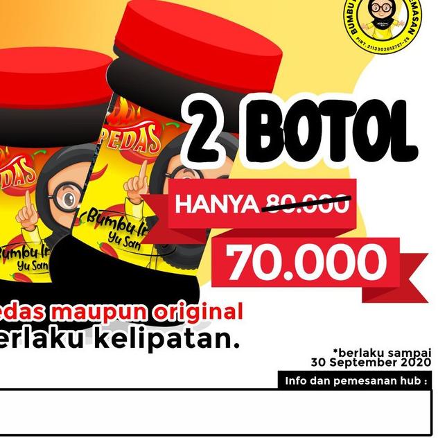 

♦ Bumbu Ireng Yu San Original & Pedas Paket 2 Botol ☁