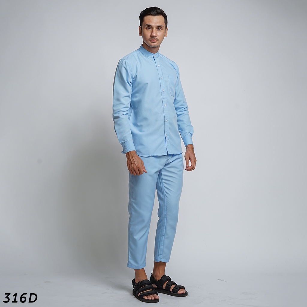 HSRM Ox Shirt 1 Set Blue Sky Kemeja Kerah Shanghai Lengan Panjang 316 D