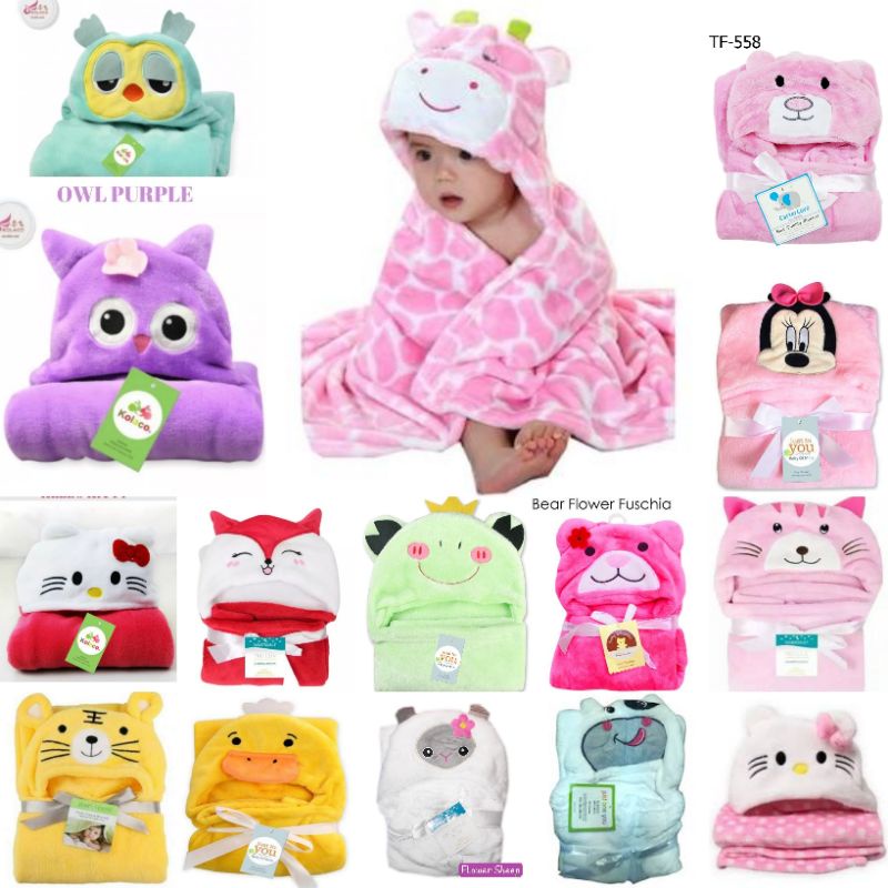 Selimut Bayi Topi Karakter Baby Girl Lucu, imut, Carter Love, baby blanket, just for you bulu Halus 