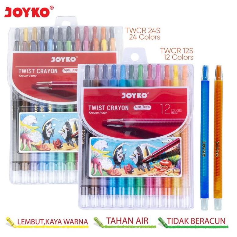 

O87 TWIST CRAYON KRAYON PUTAR JOYKO TiTi TWCR-12S 12 Warna Colors OIL PASTEL 12 COLORS NON TOXIC TERBAIK ㆈ