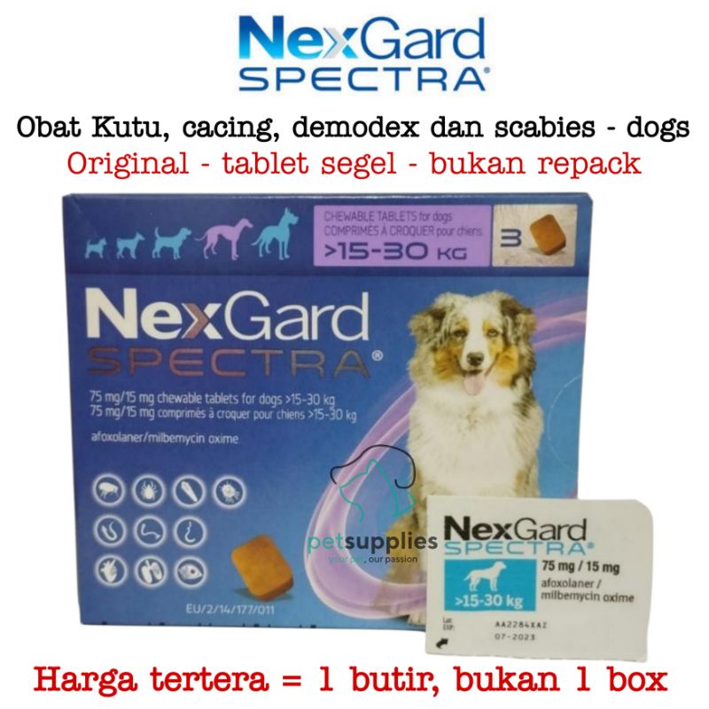 Obat Kutu Anjing Nexgard Spectra Size L Harga 1 Tablet