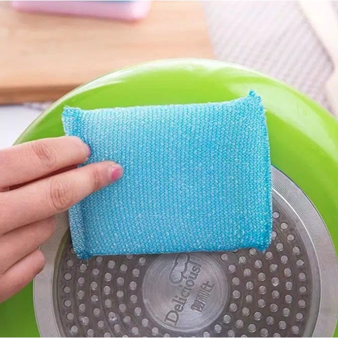 A157 SPONS CUCI PIRING gelas botol sponge perawatan rumah perlengkapan wastafel warna warni sabut jaring alat dishwasher dish washer cleaner cleaning dapur masak wajan nampan panci