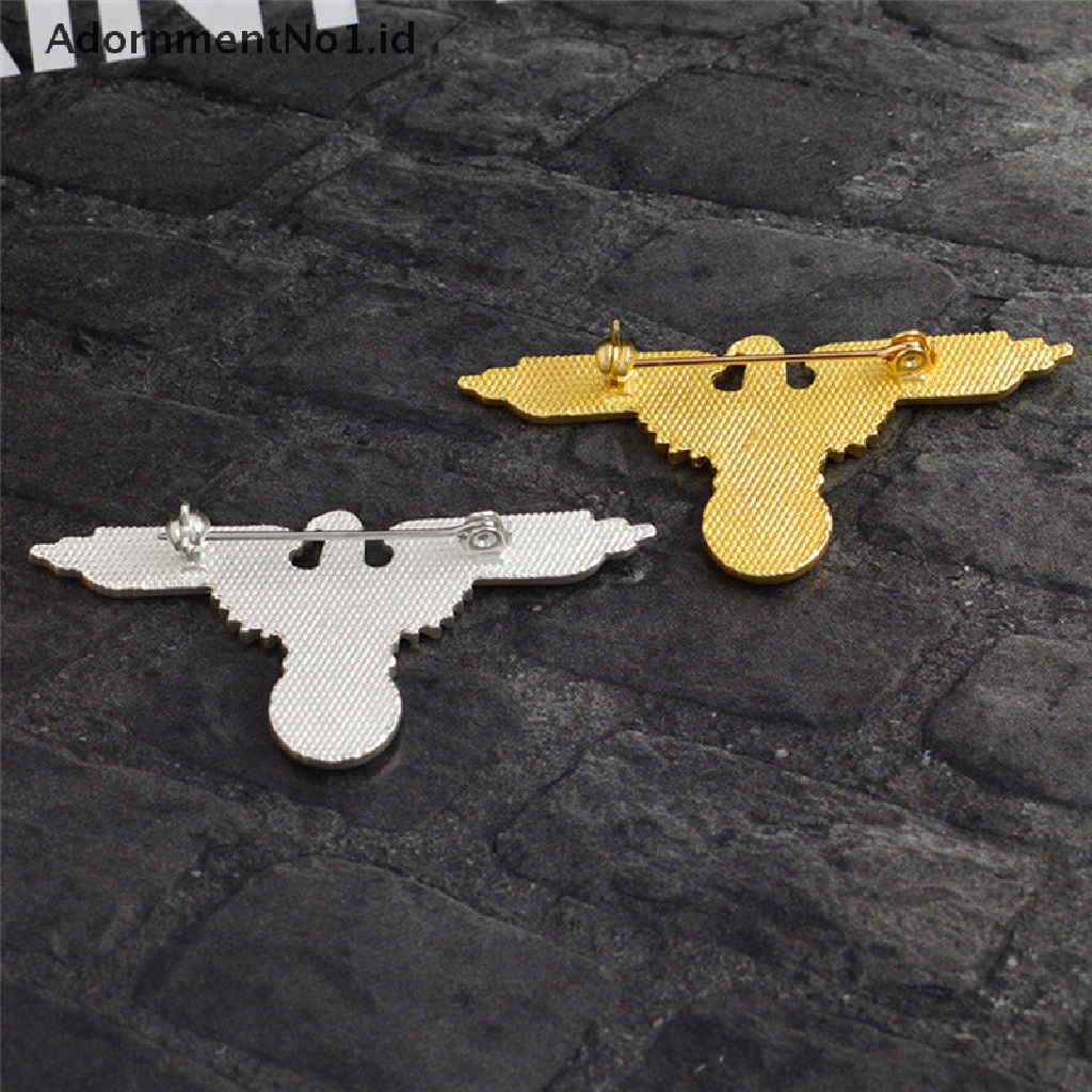 [AdornmentNo1] Eagle Military Cross Animal Collar Bros Pin Lencana Korsase Bros Perhiasan [ID]