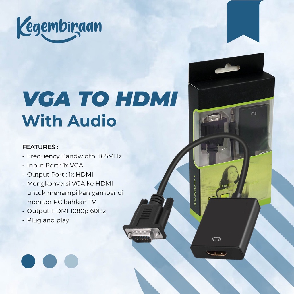 Converter VGA Male To HDMI Female / Vga To Hdmi