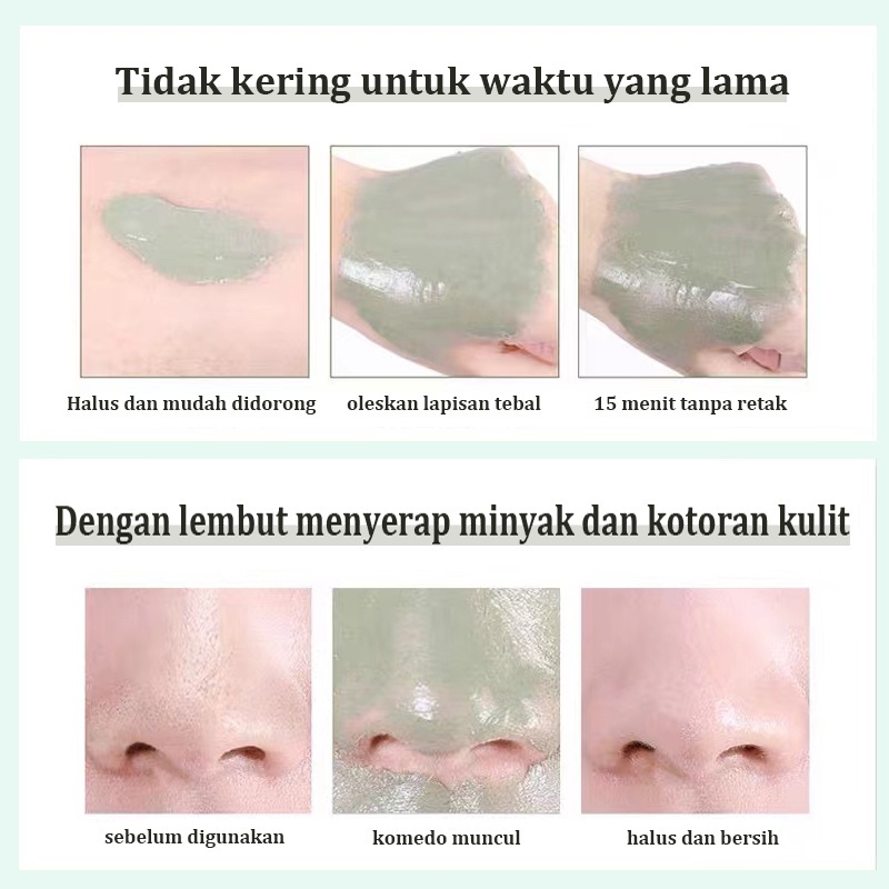 Seaweed mud mask,clay mask/lumpur rumput laut Masker penghilang komedo Masker pembersih 150g Menyerap minyak dan melembabkan kulit Seaweed Cleansing Mask