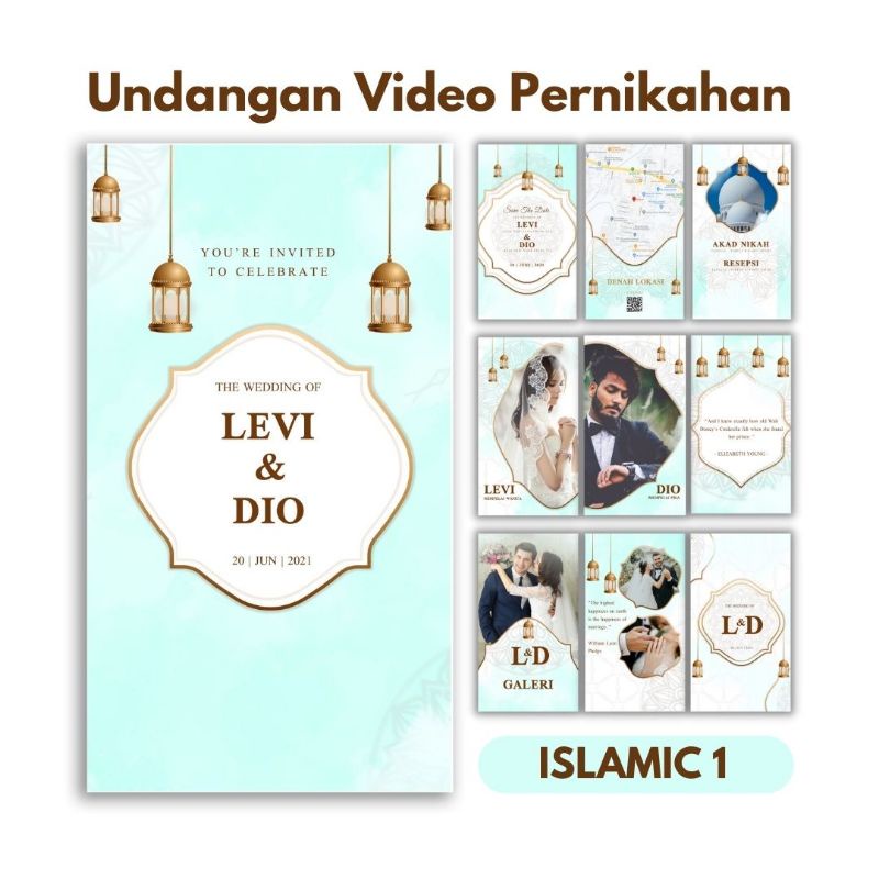 Undangan video | undangan digital | undangan pernikahan tema islami murah dan cepat pakai foto dan t